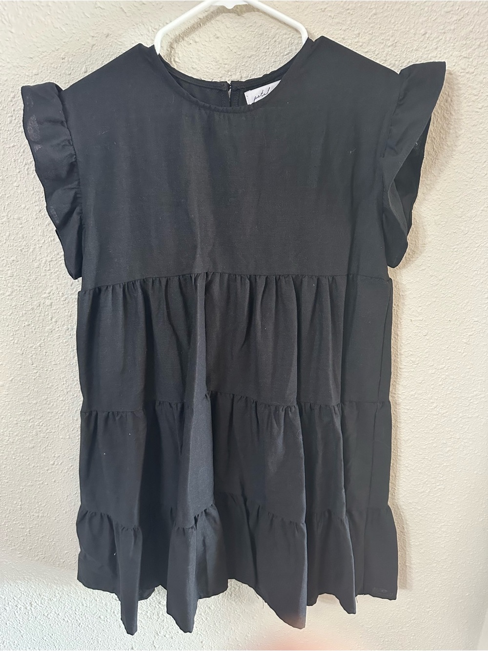 Petal & Pup Black Tiered Ruffle Sleeve Dress